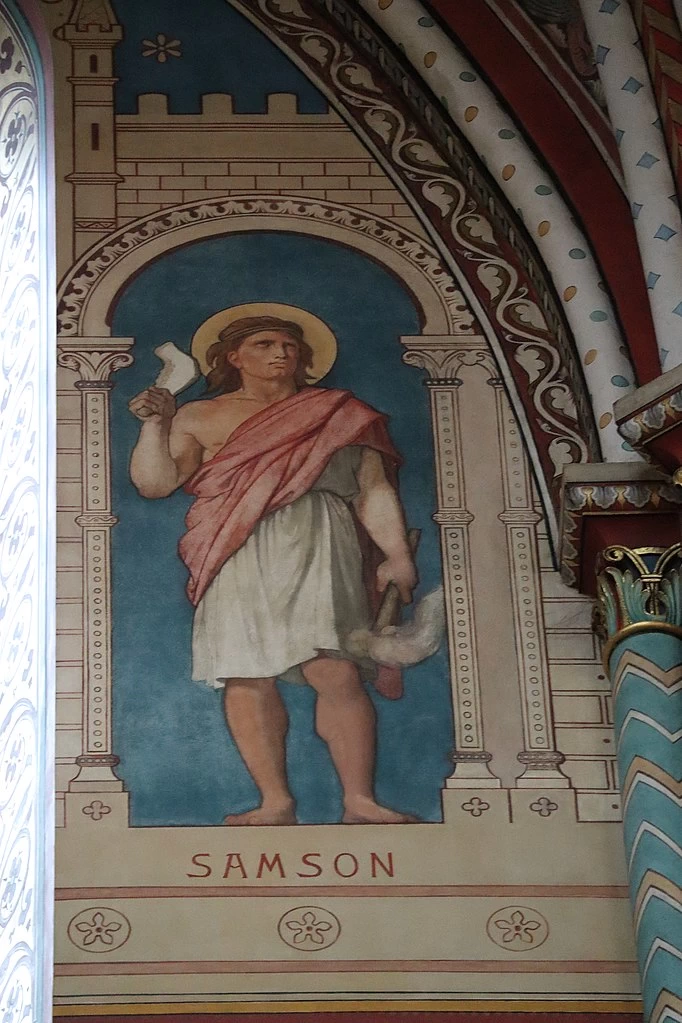 Hippolyte Flandrin - Murales dell'Abbazia di Saint, Germain, des, Prés, Sansone